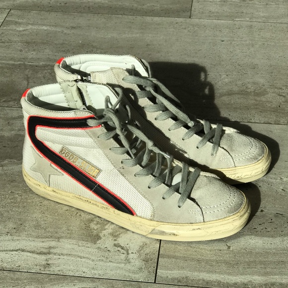 Golden Goose Shoes - Golden Goose SLIDE white high top sneaker